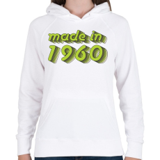 PRINTFASHION made-in-1960-green-grey - Női kapucnis pulóver - Fehér
