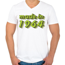 PRINTFASHION made-in-1964-green-grey - Férfi V-nyakú póló - Fehér férfi póló