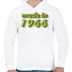 PRINTFASHION made-in-1966-green-grey - Férfi kapucnis pulóver - Fehér