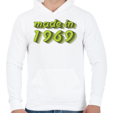 PRINTFASHION made-in-1969-green-grey - Férfi kapucnis pulóver - Fehér férfi pulóver, kardigán