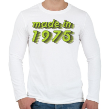 PRINTFASHION made-in-1975-green-grey - Férfi hosszú ujjú póló - Fehér férfi póló
