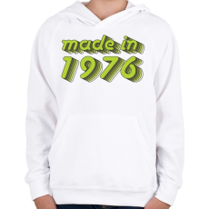 PRINTFASHION made-in-1976-green-grey - Gyerek kapucnis pulóver - Fehér