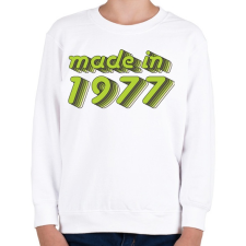 PRINTFASHION made-in-1977-green-grey - Gyerek pulóver - Fehér gyerek pulóver, kardigán