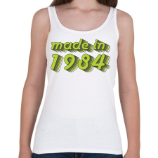PRINTFASHION made-in-1984-green-grey - Női atléta - Fehér női trikó