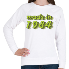 PRINTFASHION made-in-1984-green-grey - Női pulóver - Fehér