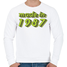 PRINTFASHION made-in-1987-green-grey - Férfi pulóver - Fehér férfi pulóver, kardigán
