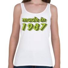 PRINTFASHION made-in-1987-green-grey - Női atléta - Fehér női trikó
