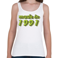 PRINTFASHION made-in-1991-green-grey - Női atléta - Fehér női trikó