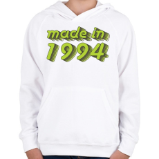 PRINTFASHION made-in-1994-green-grey - Gyerek kapucnis pulóver - Fehér