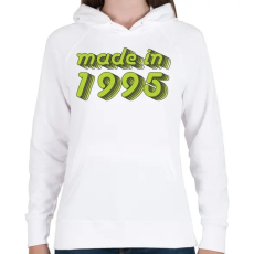 PRINTFASHION made-in-1995-green-grey - Női kapucnis pulóver - Fehér
