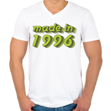 PRINTFASHION made-in-1996-green-grey - Férfi V-nyakú póló - Fehér férfi póló