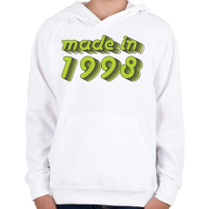 PRINTFASHION made-in-1998-green-grey - Gyerek kapucnis pulóver - Fehér