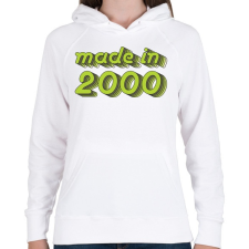 PRINTFASHION made-in-2000-green-grey - Női kapucnis pulóver - Fehér női pulóver, kardigán