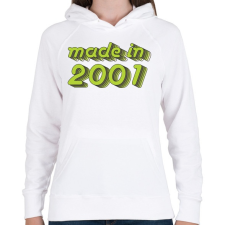 PRINTFASHION made-in-2001-green-grey - Női kapucnis pulóver - Fehér női pulóver, kardigán