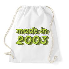 PRINTFASHION made-in-2003-green-grey - Sportzsák, Tornazsák - Fehér tornazsák