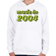 PRINTFASHION made-in-2004-green-grey - Gyerek kapucnis pulóver - Fehér