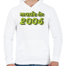 PRINTFASHION made-in-2006-green-grey - Férfi kapucnis pulóver - Fehér férfi pulóver, kardigán