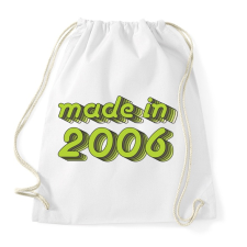 PRINTFASHION made-in-2006-green-grey - Sportzsák, Tornazsák - Fehér tornazsák