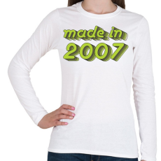 PRINTFASHION made-in-2007-green-grey - Női hosszú ujjú póló - Fehér