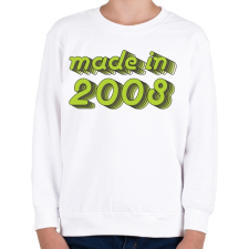 PRINTFASHION made-in-2008-green-grey - Gyerek pulóver - Fehér gyerek pulóver, kardigán