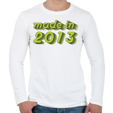 PRINTFASHION made-in-2013-green-grey - Férfi hosszú ujjú póló - Fehér férfi póló
