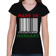 PRINTFASHION MADE IN HUNGARY - Női V-nyakú póló - Fekete női póló