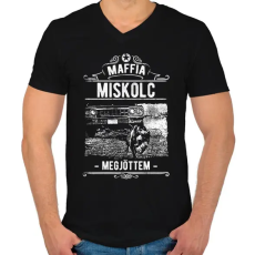 PRINTFASHION Maffia Miskolc - Férfi V-nyakú póló - Fekete