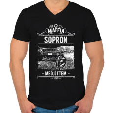 PRINTFASHION Maffia Sopron - Férfi V-nyakú póló - Fekete