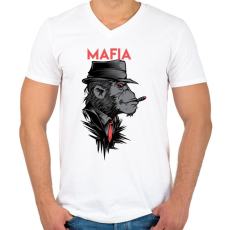 PRINTFASHION MAFIA - Férfi V-nyakú póló - Fehér