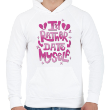 PRINTFASHION Magammal randizok inkább - Férfi kapucnis pulóver - Fehér férfi pulóver, kardigán