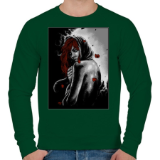 PRINTFASHION Magány - Férfi pulóver - Sötétzöld férfi pulóver, kardigán