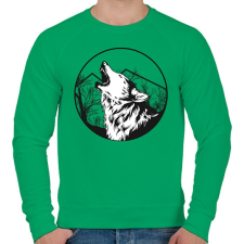 PRINTFASHION Magányos farkas - Férfi pulóver - Zöld férfi pulóver, kardigán