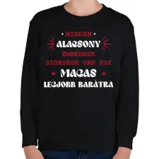 PRINTFASHION Magas legjobb barát - Gyerek pulóver - Fekete gyerek pulóver, kardigán