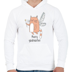 PRINTFASHION Magic cat - Férfi kapucnis pulóver - Fehér