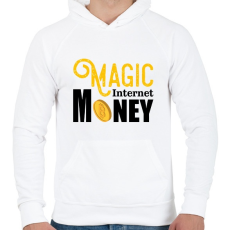 PRINTFASHION Magic-internet-money - Férfi kapucnis pulóver - Fehér