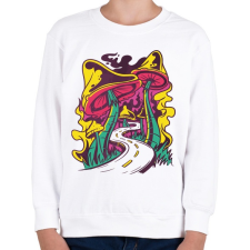 PRINTFASHION Magic mushroom road - Gyerek pulóver - Fehér gyerek pulóver, kardigán