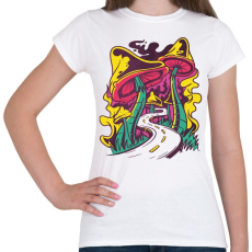 PRINTFASHION Magic mushroom road - Női póló - Fehér