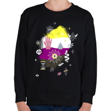 PRINTFASHION Mágikus nembináris - Gyerek pulóver - Fekete gyerek pulóver, kardigán