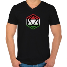 PRINTFASHION Magyar D20 - Férfi V-nyakú póló - Fekete