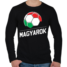 PRINTFASHION Magyar focis ajándék focis póló - Férfi hosszú ujjú póló - Fekete