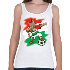 PRINTFASHION Magyar focis póló - Dabelő kutyával - Női atléta - Fehér női trikó