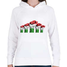 PRINTFASHION Magyar ököl - Női kapucnis pulóver - Fehér női pulóver, kardigán