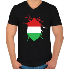PRINTFASHION Magyar poloska - Férfi V-nyakú póló - Fekete
