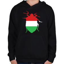 PRINTFASHION Magyar poloska - Gyerek kapucnis pulóver - Fekete gyerek pulóver, kardigán