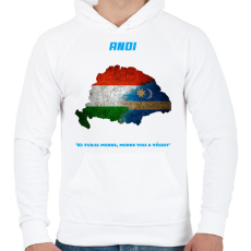 PRINTFASHION magyar székely mintázat névre szóló  - Férfi kapucnis pulóver - Fehér