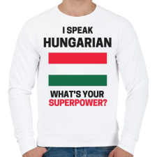 PRINTFASHION Magyar szupererő - Férfi pulóver - Fehér férfi pulóver, kardigán