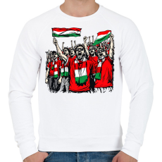 PRINTFASHION Magyar szurkolók - Férfi pulóver - Fehér