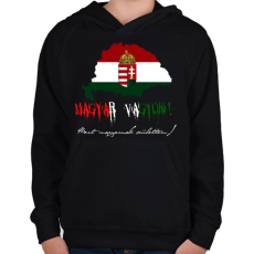 PRINTFASHION magyar vagyok 2 - Gyerek kapucnis pulóver - Fekete