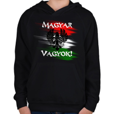 PRINTFASHION magyar vagyok minta - Gyerek kapucnis pulóver - Fekete gyerek pulóver, kardigán