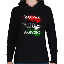 PRINTFASHION magyar vagyok minta - Női kapucnis pulóver - Fekete női pulóver, kardigán